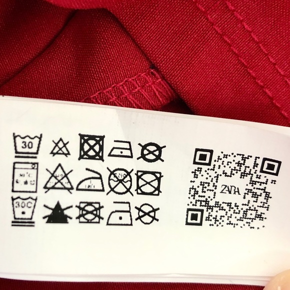 Zara,‎ Red, Long Puffy Sleeves, With Pleats, Fitted, Crop Top, NEW, Size, Small - Picture 12 of 12